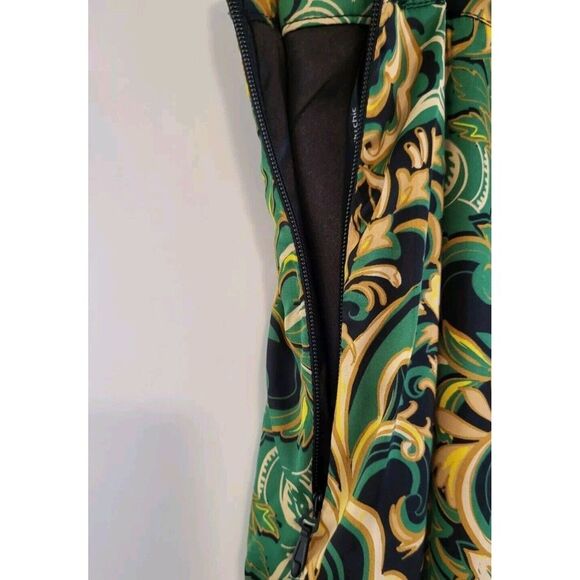 City Chic Plus Size XL 22 Drapey Tulip Faux Wrap Skirt/Silky/Green-Golden - Picture 9 of 12